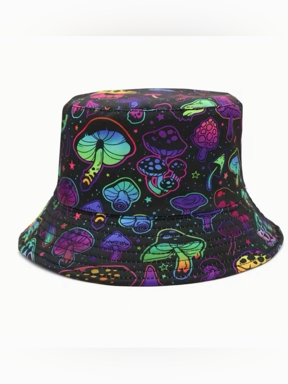 Mushroom Vibrant Print Bohemian Festival Bucket Hat New